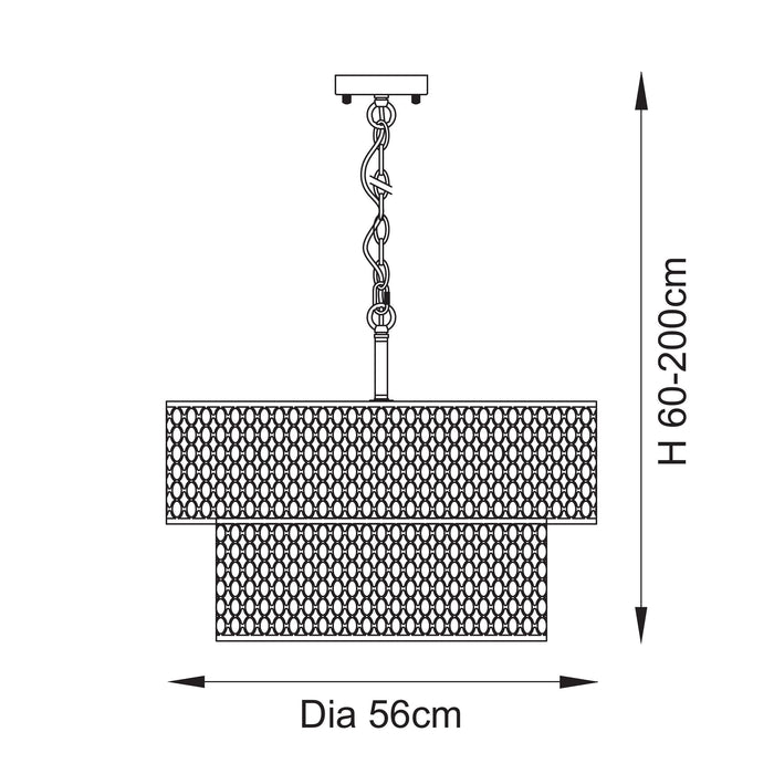 Pandora 6 Light Tiered Pendant
