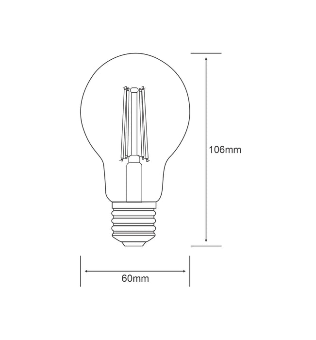 LED E27 12w GLS Clear Bulb - Dimmable