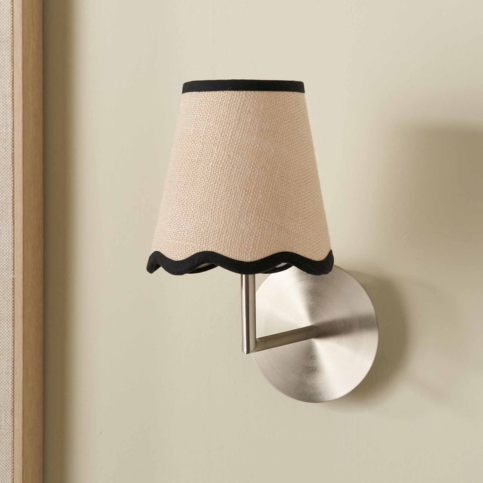 Isabella White Scalloped Tapered Clip On Shade