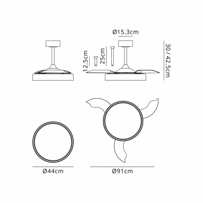 Kaipo LED Ceiling Fan & Light