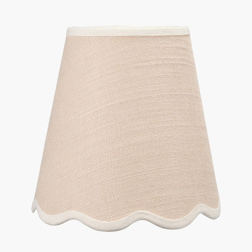 Isabella White Scalloped Tapered Clip On Shade