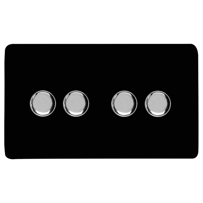 Double 4 LED Dimmer - Twin Plate : 4 Gang 2 Way