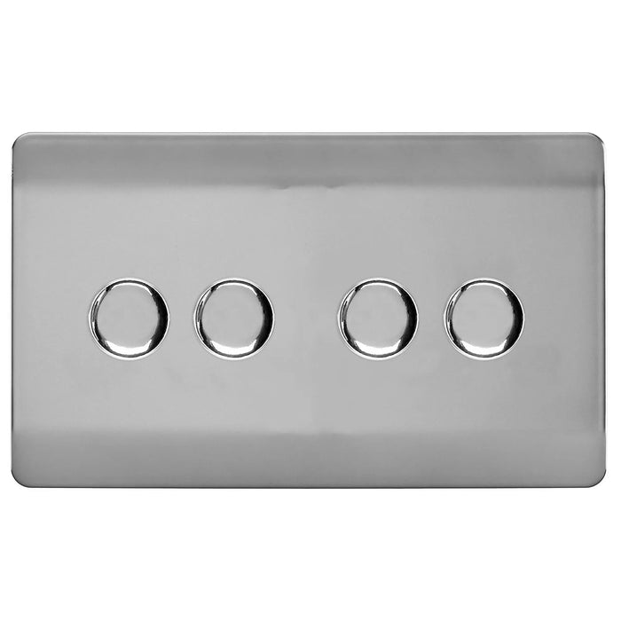 Double 4 LED Dimmer - Twin Plate : 4 Gang 2 Way