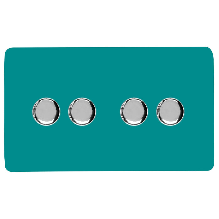 Double 4 LED Dimmer - Twin Plate : 4 Gang 2 Way