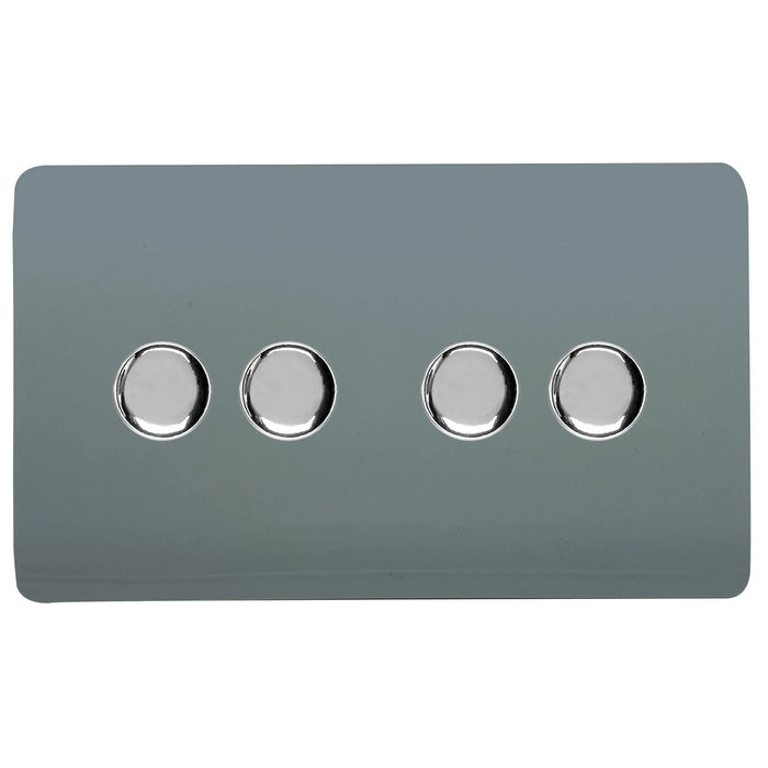 Double 4 LED Dimmer - Twin Plate : 4 Gang 2 Way