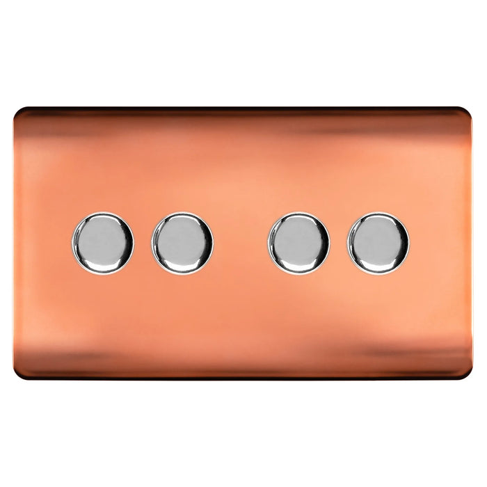 Double 4 LED Dimmer - Twin Plate : 4 Gang 2 Way