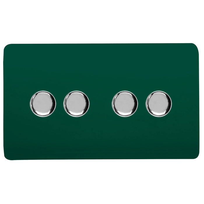 Double 4 LED Dimmer - Twin Plate : 4 Gang 2 Way