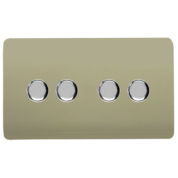 Double 4 LED Dimmer - Twin Plate : 4 Gang 2 Way