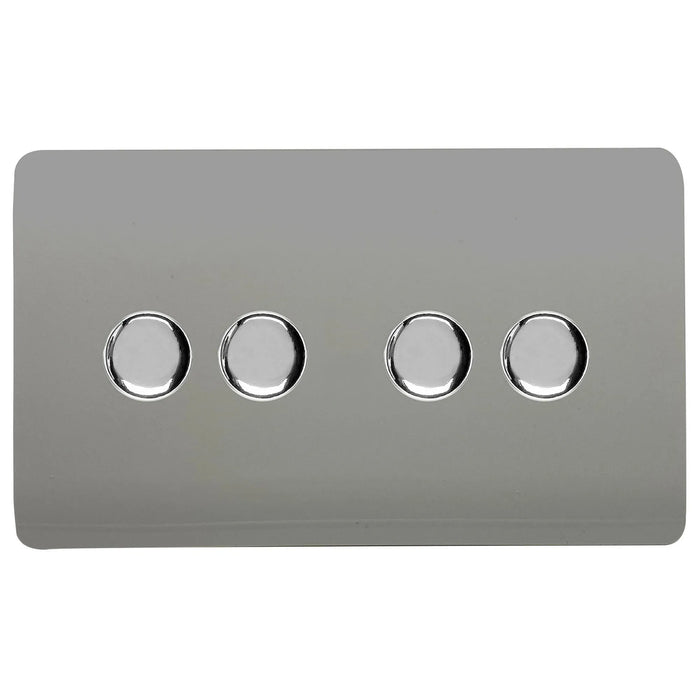 Double 4 LED Dimmer - Twin Plate : 4 Gang 2 Way