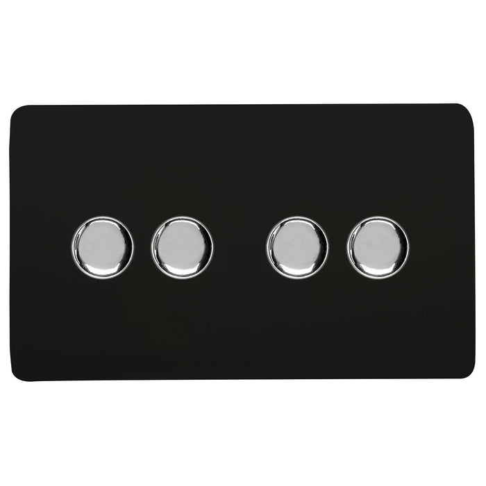 Double 4 LED Dimmer - Twin Plate : 4 Gang 2 Way