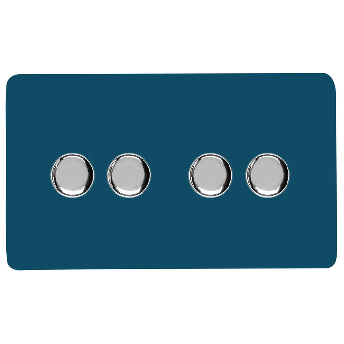 Double 4 LED Dimmer - Twin Plate : 4 Gang 2 Way