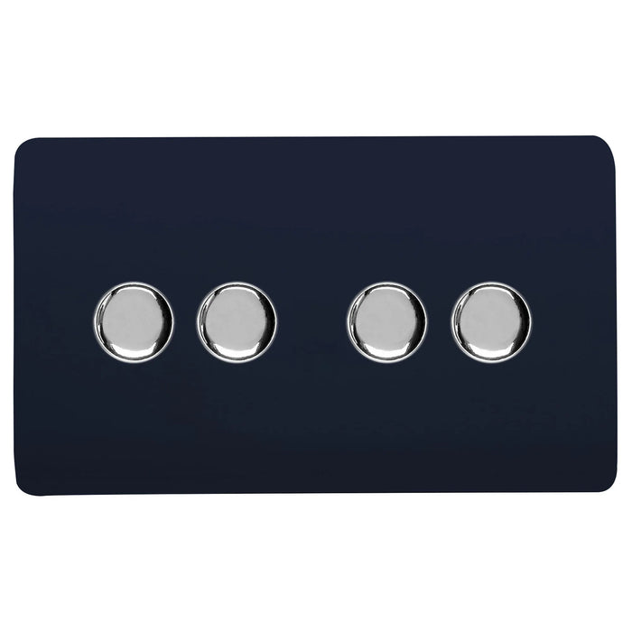 Double 4 LED Dimmer - Twin Plate : 4 Gang 2 Way