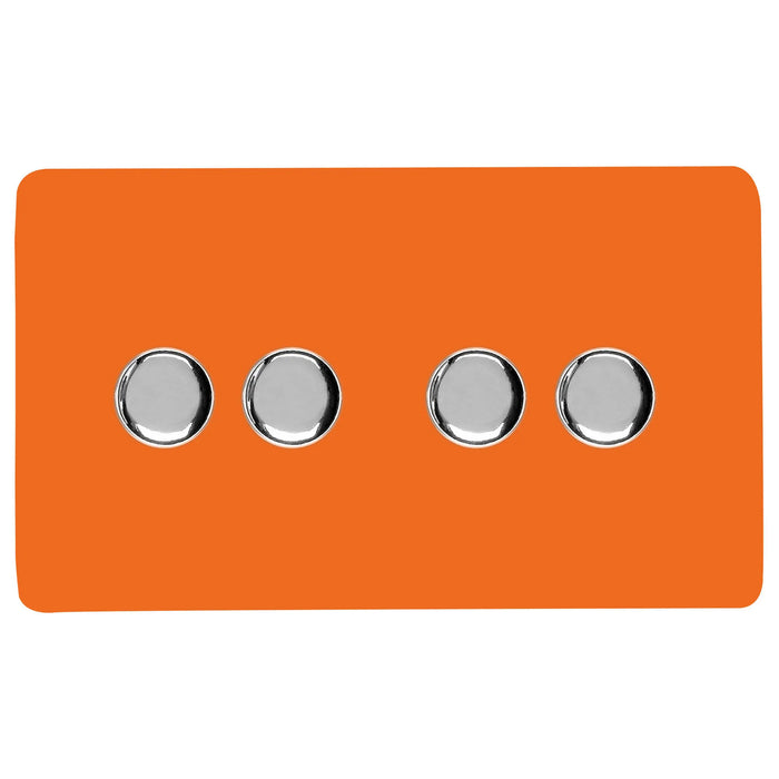 Double 4 LED Dimmer - Twin Plate : 4 Gang 2 Way