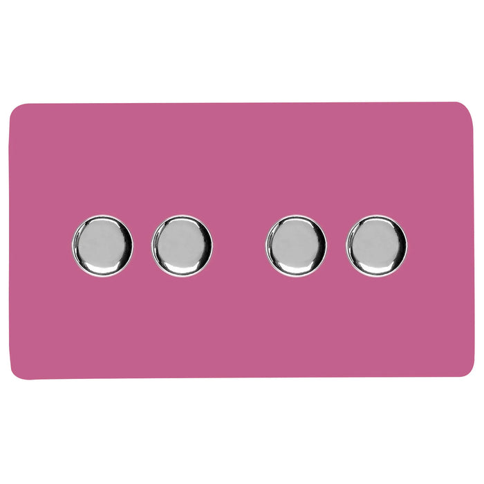 Double 4 LED Dimmer - Twin Plate : 4 Gang 2 Way