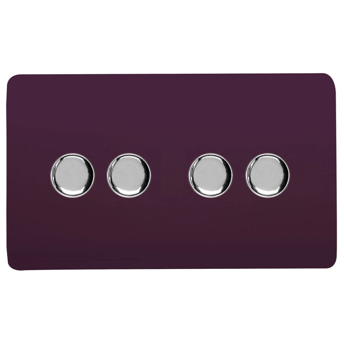Double 4 LED Dimmer - Twin Plate : 4 Gang 2 Way
