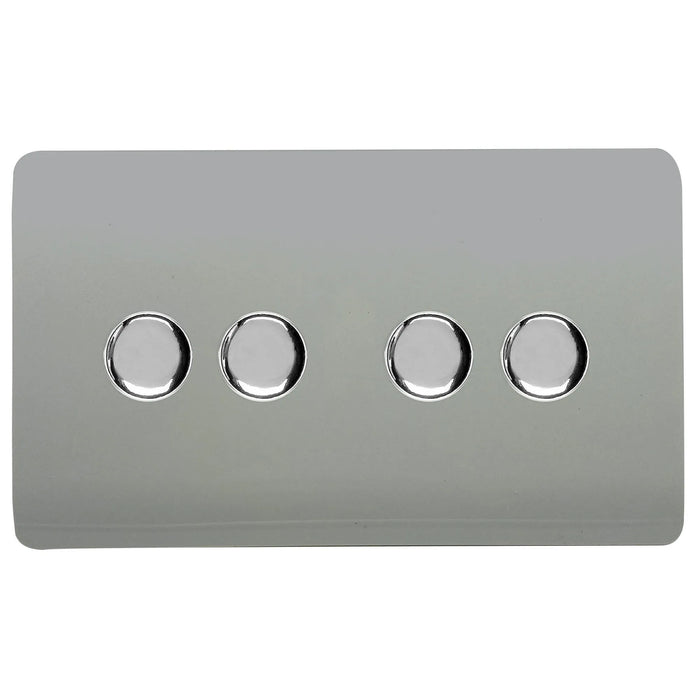 Double 4 LED Dimmer - Twin Plate : 4 Gang 2 Way