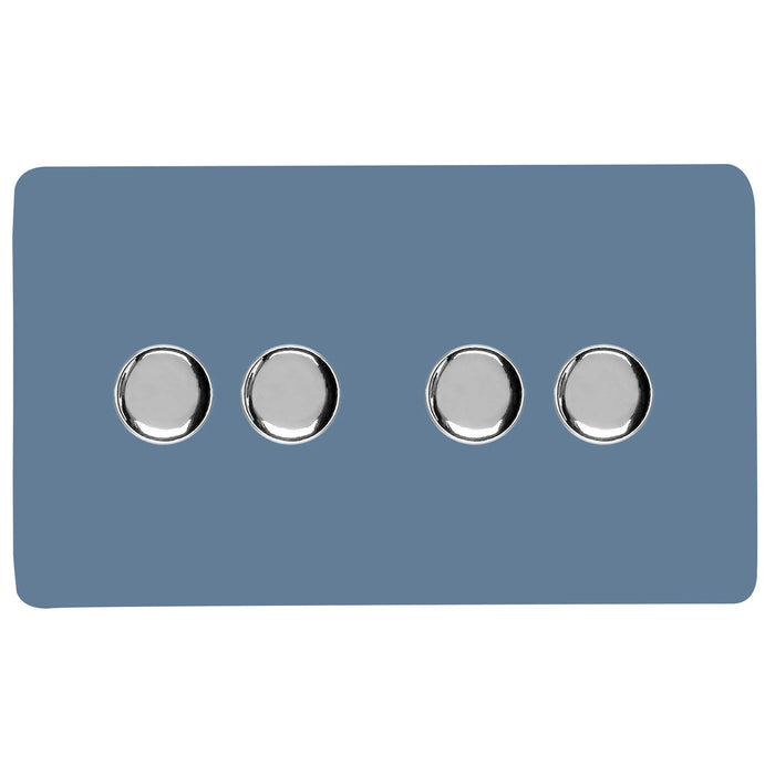 Double 4 LED Dimmer - Twin Plate : 4 Gang 2 Way