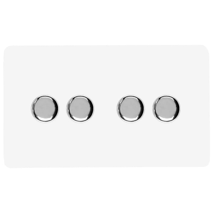 Double 4 LED Dimmer - Twin Plate : 4 Gang 2 Way
