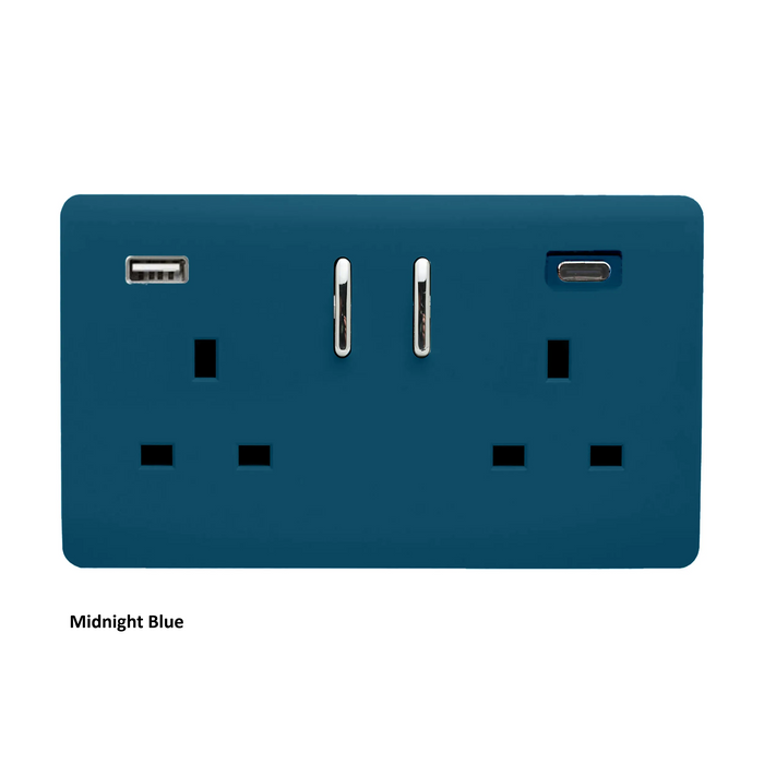 Double 2-USB Socket : USB-A & USB-C