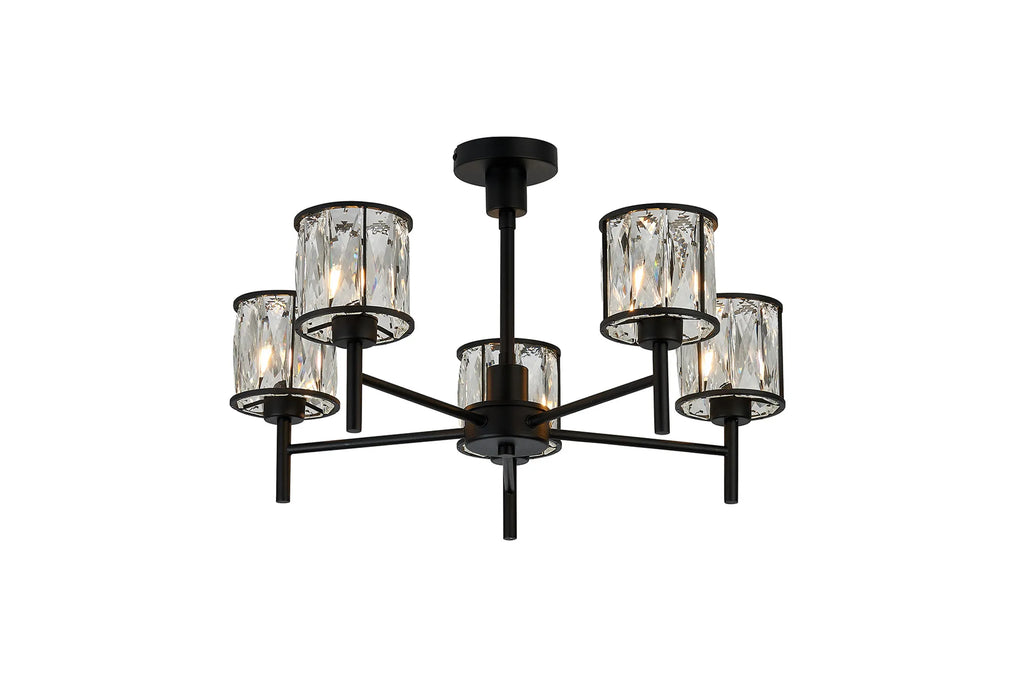 Azure Crystal Semi Flush 3 & 5