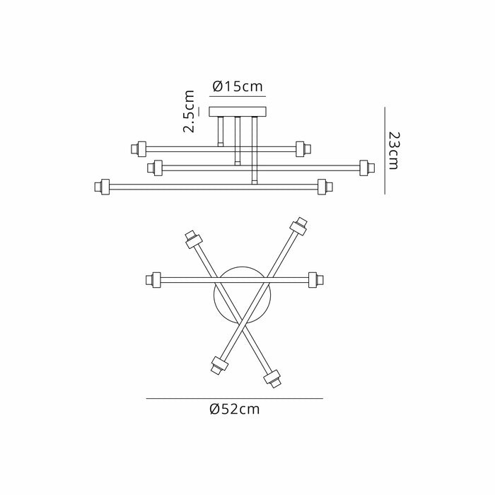 Azure Crossed Semi Flush (Frame Only)