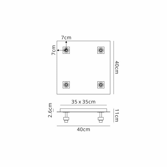 Azure Square Flush 4/9/13 Light - FRAME ONLY