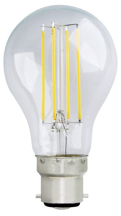 LED B22 8w GLS Clear Bulb - Dimmable