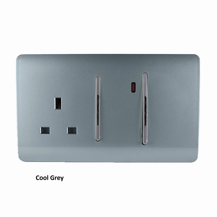 Cooker Control Panel: Double Pole Switch with Socket & Neon