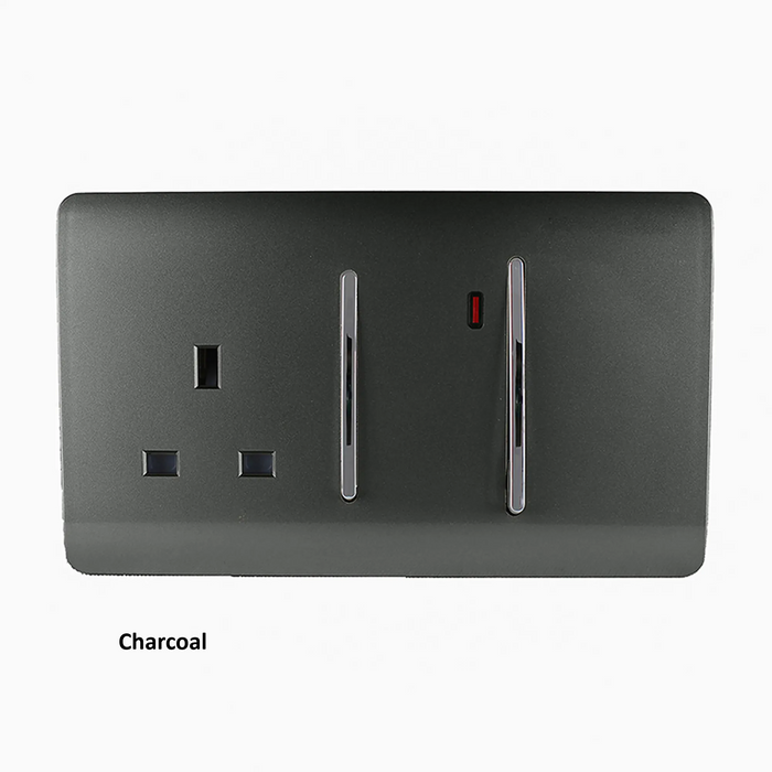 Cooker Control Panel: Double Pole Switch with Socket & Neon