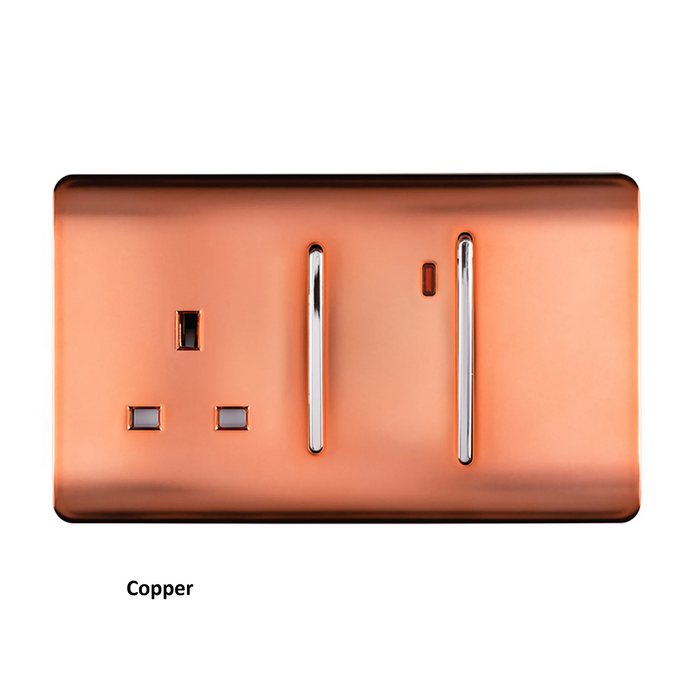 Cooker Control Panel: Double Pole Switch with Socket & Neon