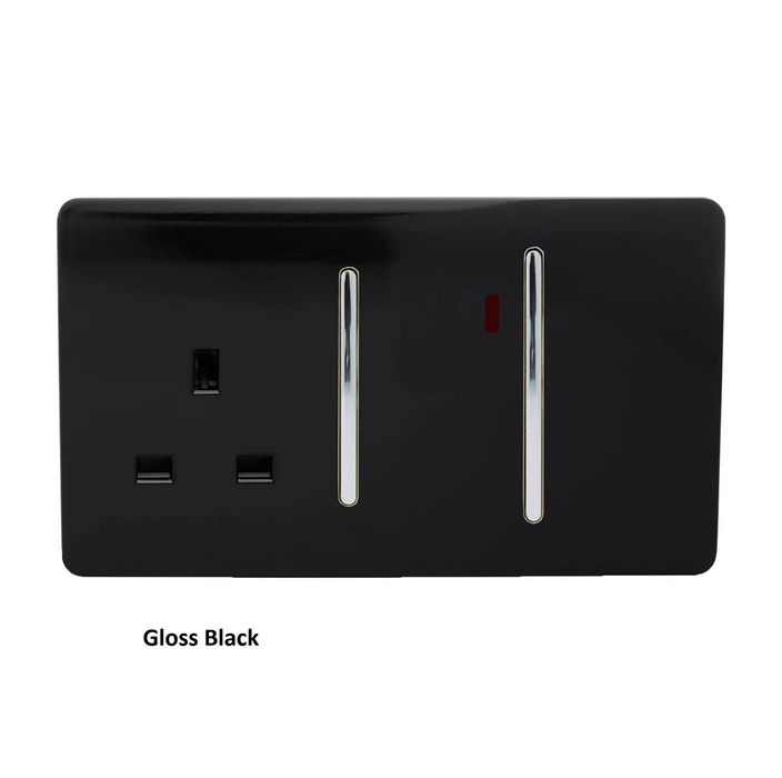 Cooker Control Panel: Double Pole Switch with Socket & Neon