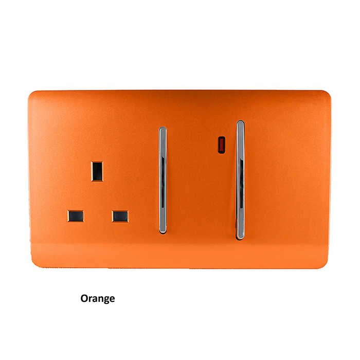 Cooker Control Panel: Double Pole Switch with Socket & Neon