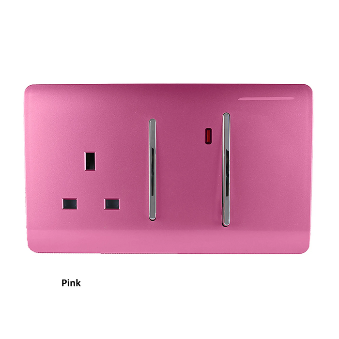 Cooker Control Panel: Double Pole Switch with Socket & Neon