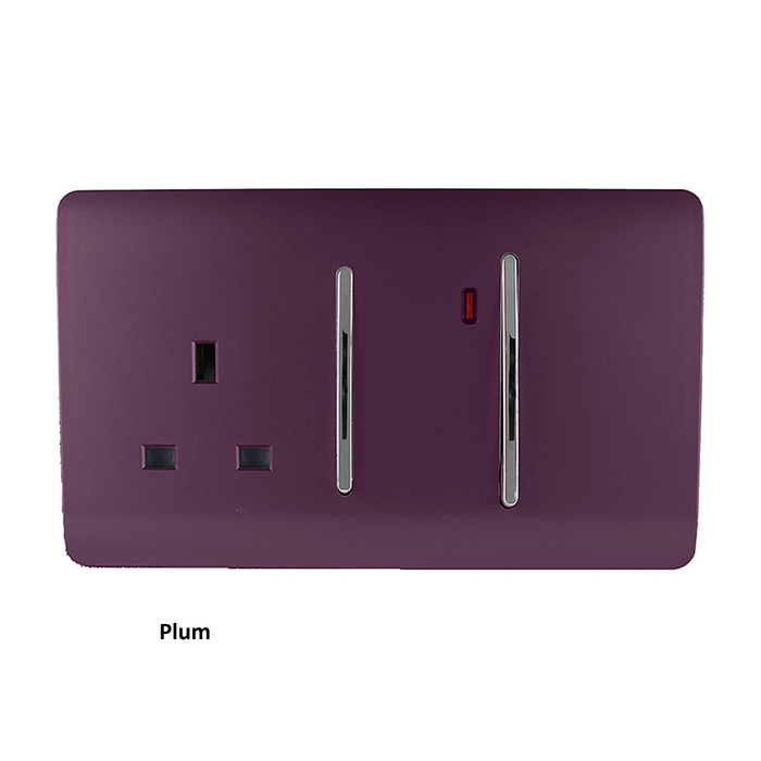 Cooker Control Panel: Double Pole Switch with Socket & Neon