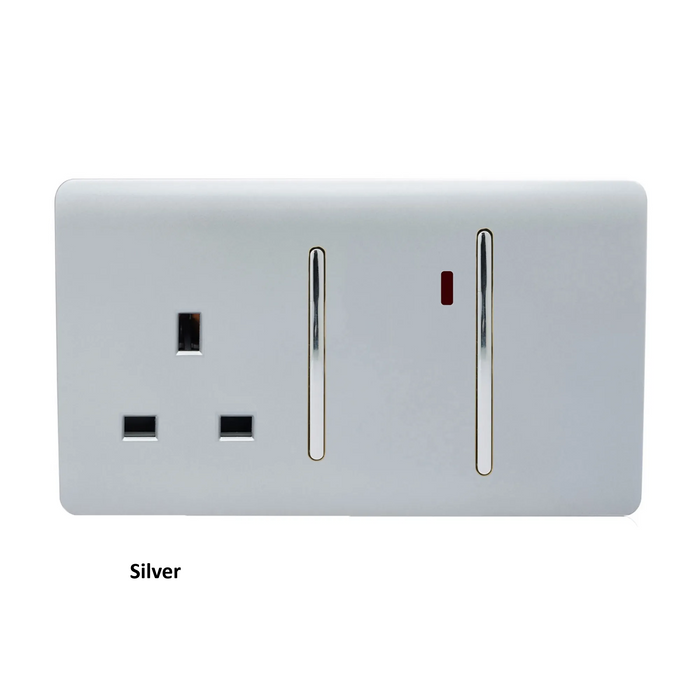 Cooker Control Panel: Double Pole Switch with Socket & Neon