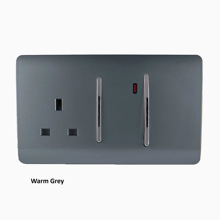 Cooker Control Panel: Double Pole Switch with Socket & Neon