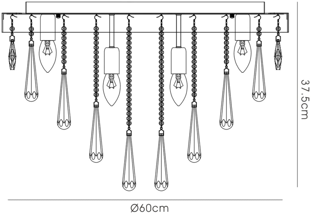 Bella Crystal Semi Flush