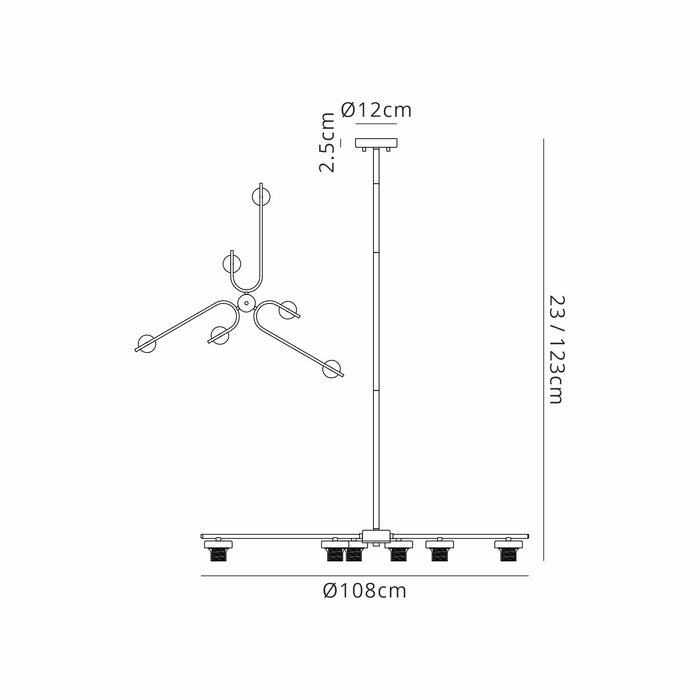 Krystos Fixed Arm Pendant (Frame Only) - 6 Light / 8 Light