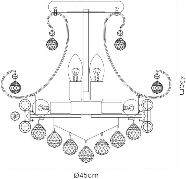 Cadenza Crystal Semi Flush