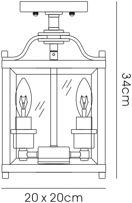 Chatsworth Semi Flush Lantern