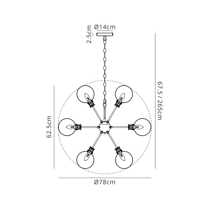 Duncan Sputnik Pendant (Various Glass Options)