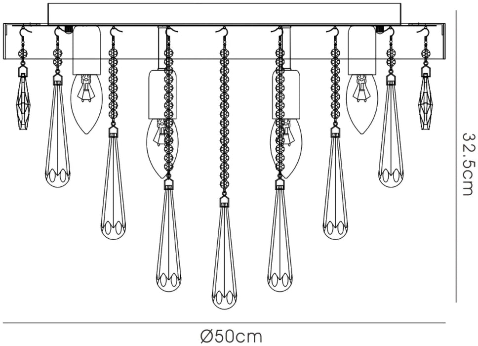 Bella Crystal Semi Flush