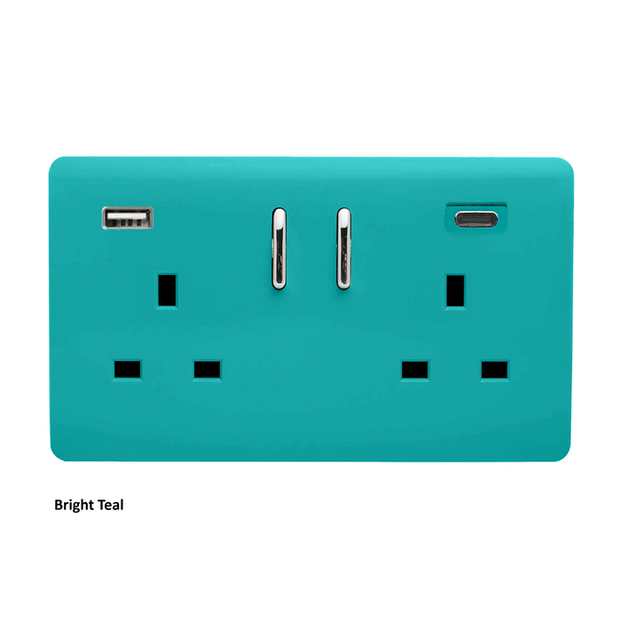 Double 2-USB Socket : USB-A & USB-C