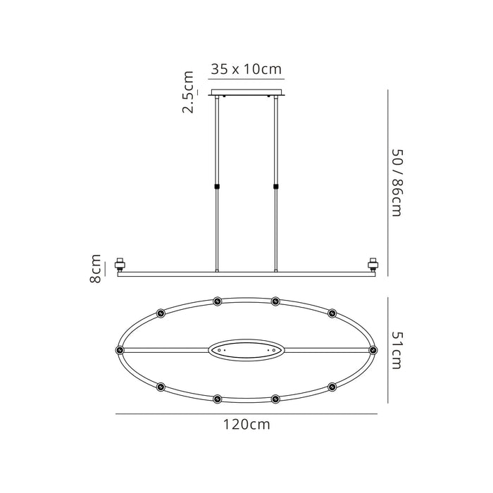 Azure Cartwheel 8 & 10 Telescopic Pendant (Frame Only)