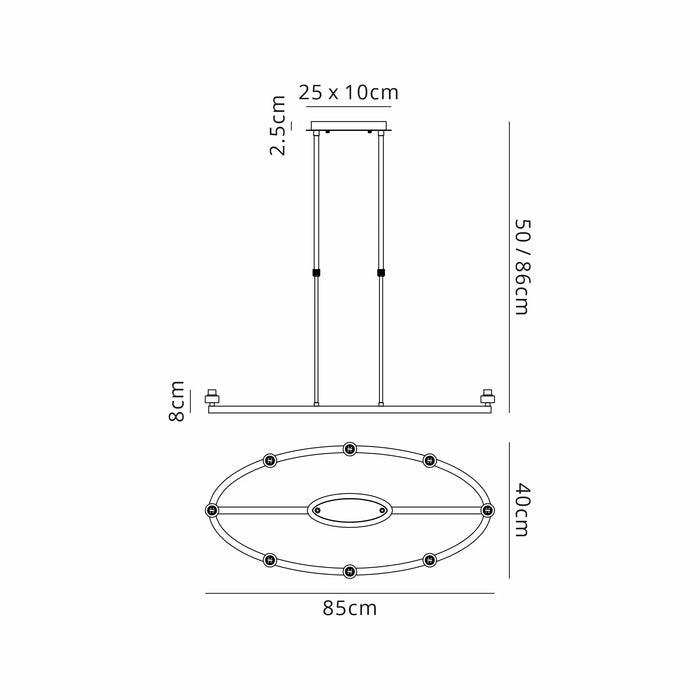 Azure Cartwheel 8 & 10 Telescopic Pendant (Frame Only)