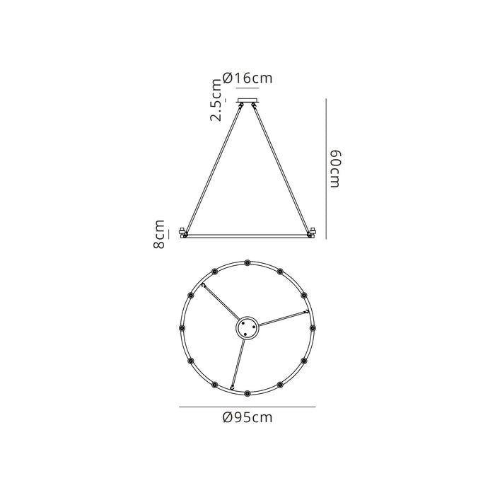 Azure Cartwheel 6 & 12 Pendant (Frame Only)