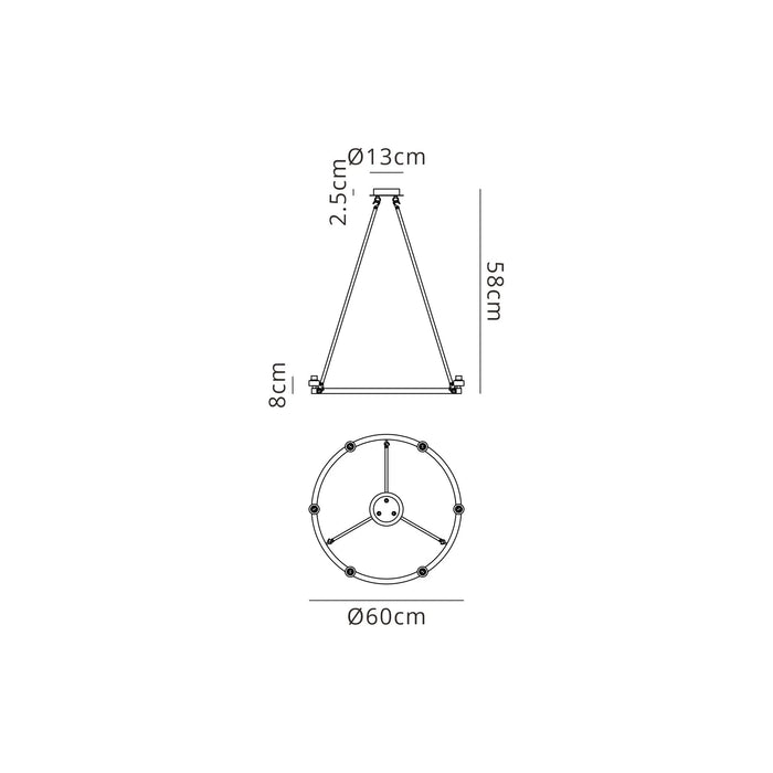 Azure Cartwheel 6 & 12 Pendant (Frame Only)