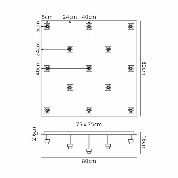 Azure Square Flush 4/9/13 Light - FRAME ONLY