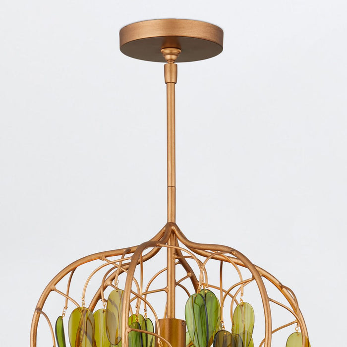 Calanis Green Glass Chandelier