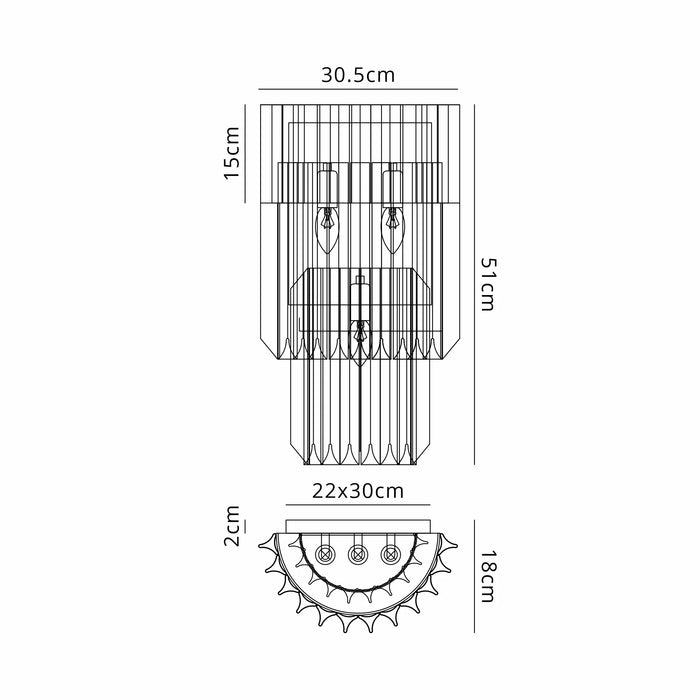 Belize Wall Light - Clear Glass